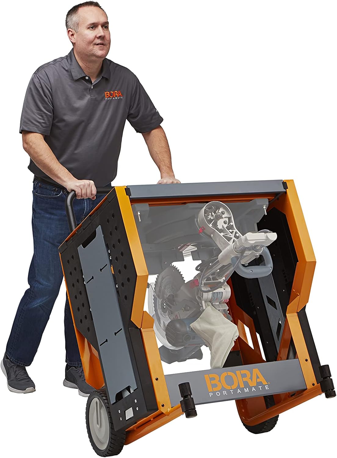 Miter Saw Workstation with Adjustable Roller Support k7q
