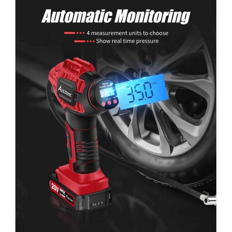 Tire Inflator Portable Air Compressor 20V Cordless Car Tire Pump k7x