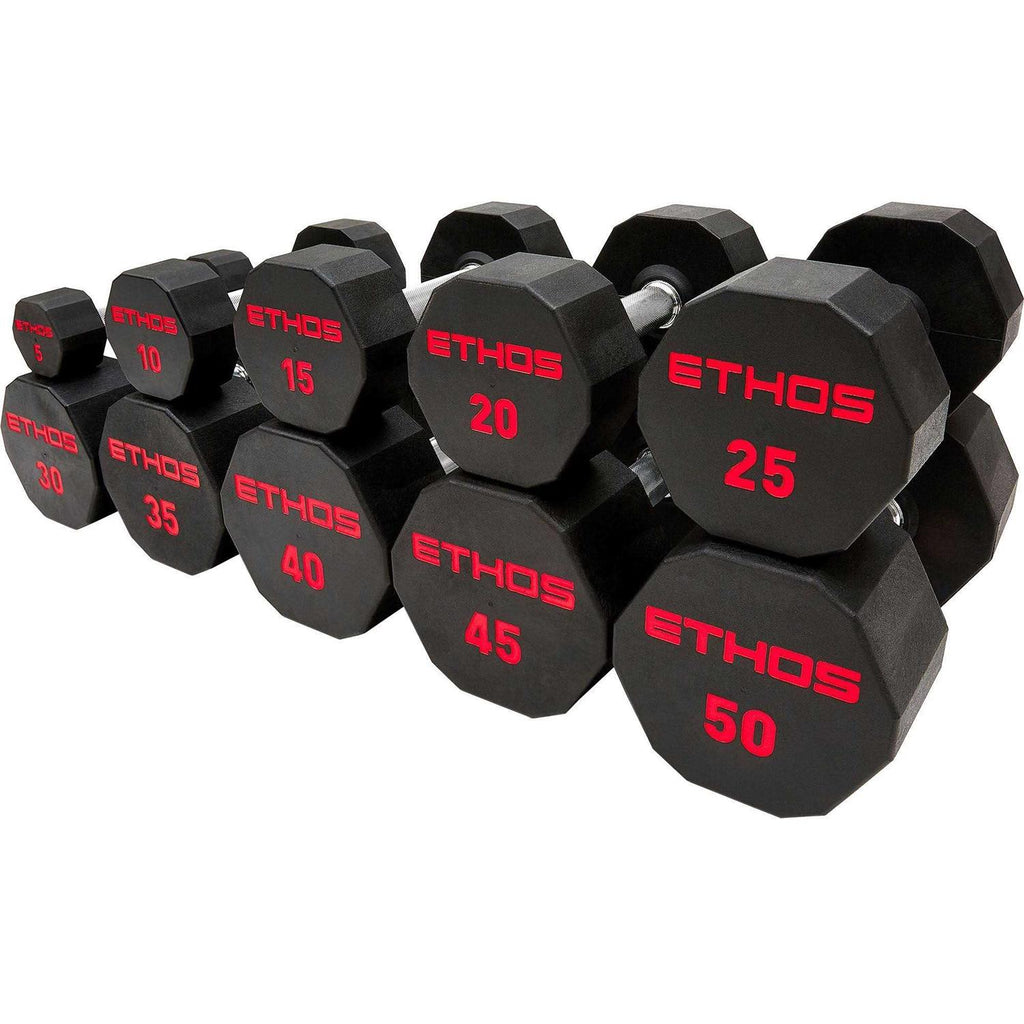 ETHOS Rubber Hex Dumbbell - Sports Supplies Online Store