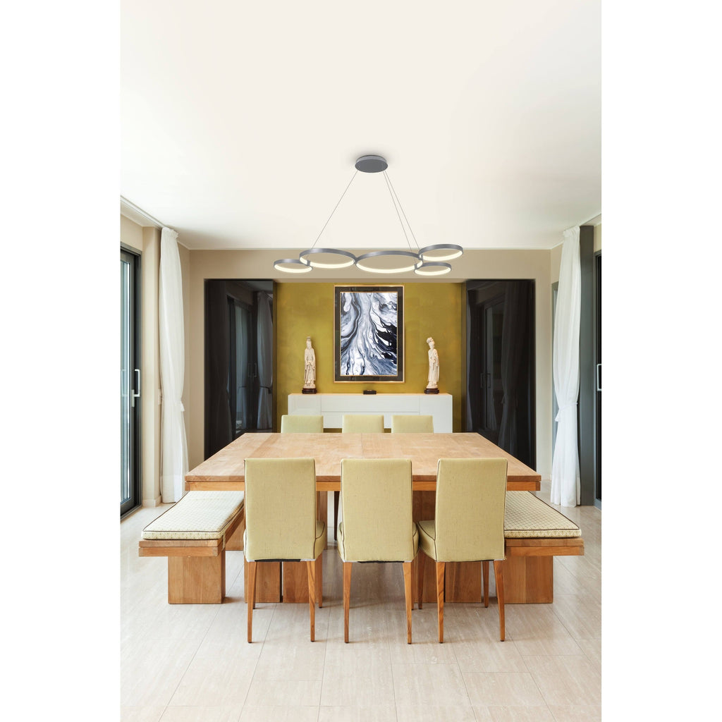 Modern LED Multi-Ring Chandelier Silver a7