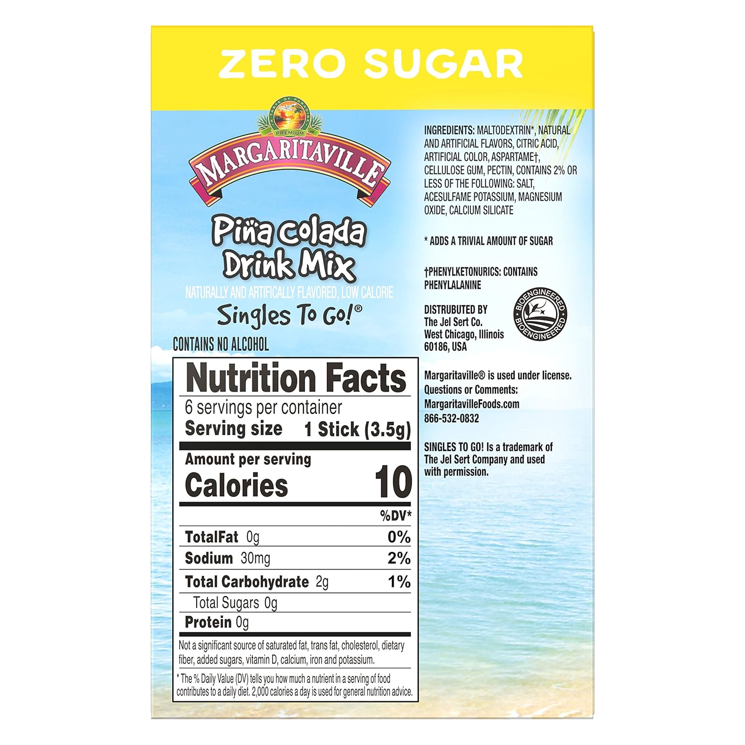Water Drink Mix Powder Sticks Pina Colada 6 Count A7k