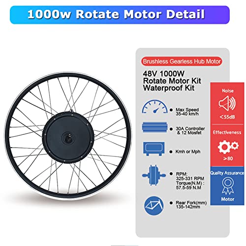 Electric Bike Conversion Kit 48V 1500W Rear Hub Motor 27.5 Inch Wheel k7