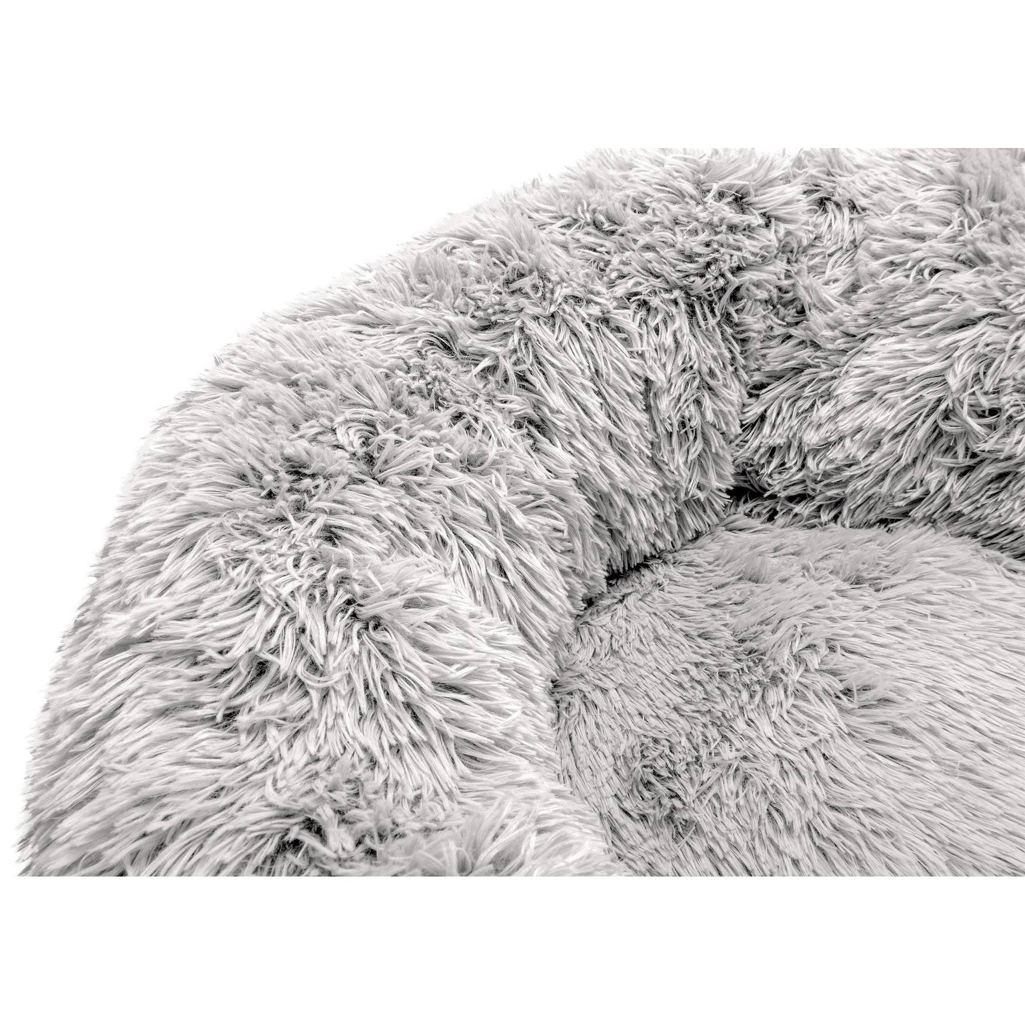 Calming Donut Dog Bed Large Mist Gray k7