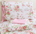 Usning Floral Sheet Set, Soft 100% Cotton Shabby Pink Rose Print Bed Sheet Set with Deep Pocket Fitted Sheet, Flat Sheet and Pillowcases, 4-Piece King Size