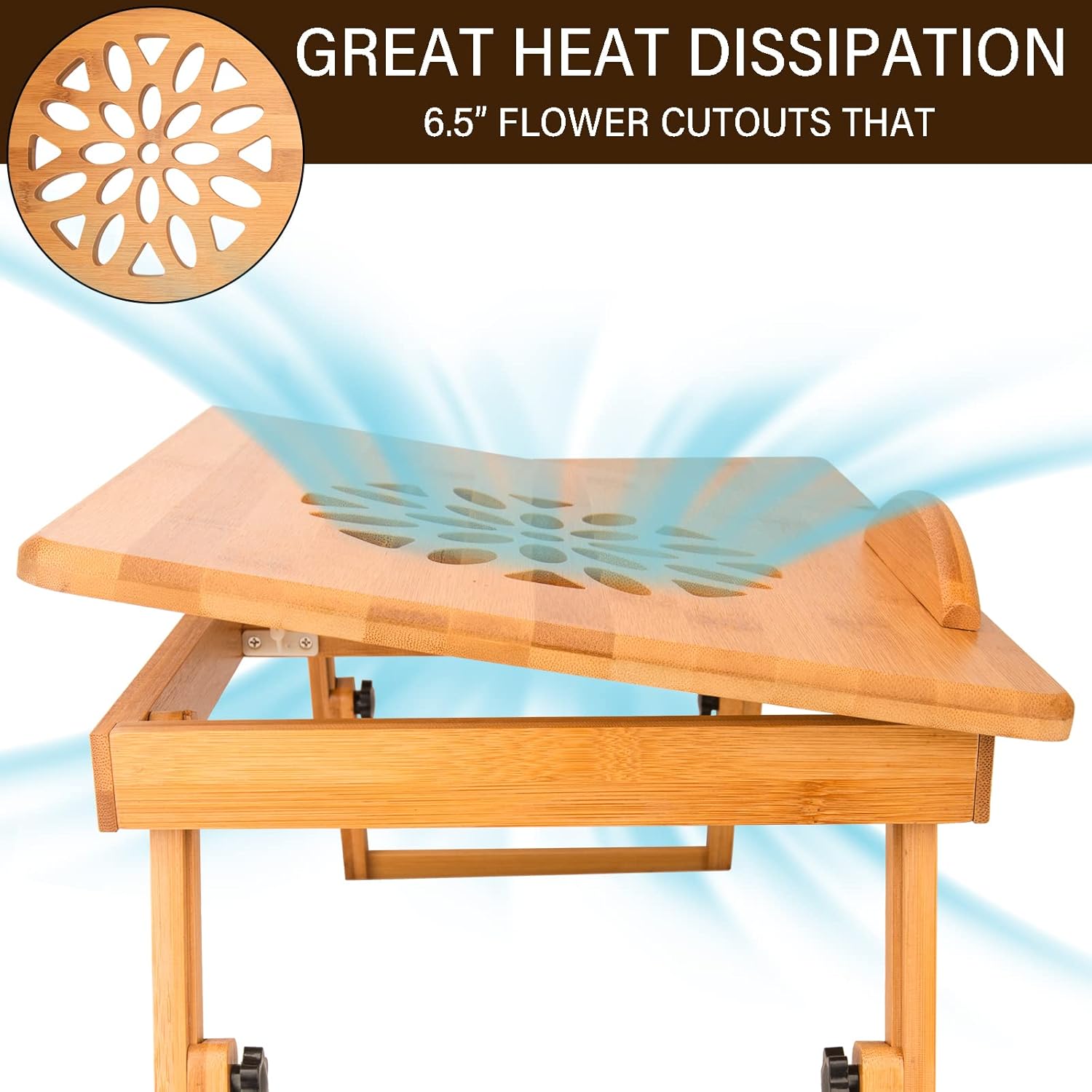 Bamboo Adjustable Laptop Desk Tray q7k