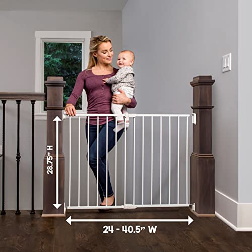 Retractable Baby Gate Extra Wide 50 Inch Walk Through White a7