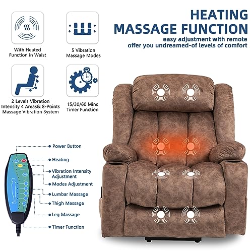 Electric Power Lift Recliner Chair with Heat and Massage Gray a7