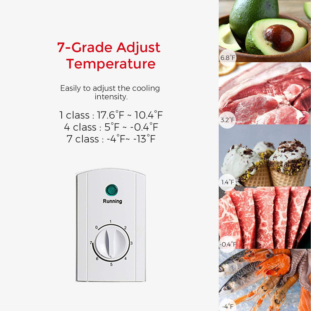 7.0 Cubic Feet Chest Freezer with Adjustable Thermostat and Storage Basket k9m