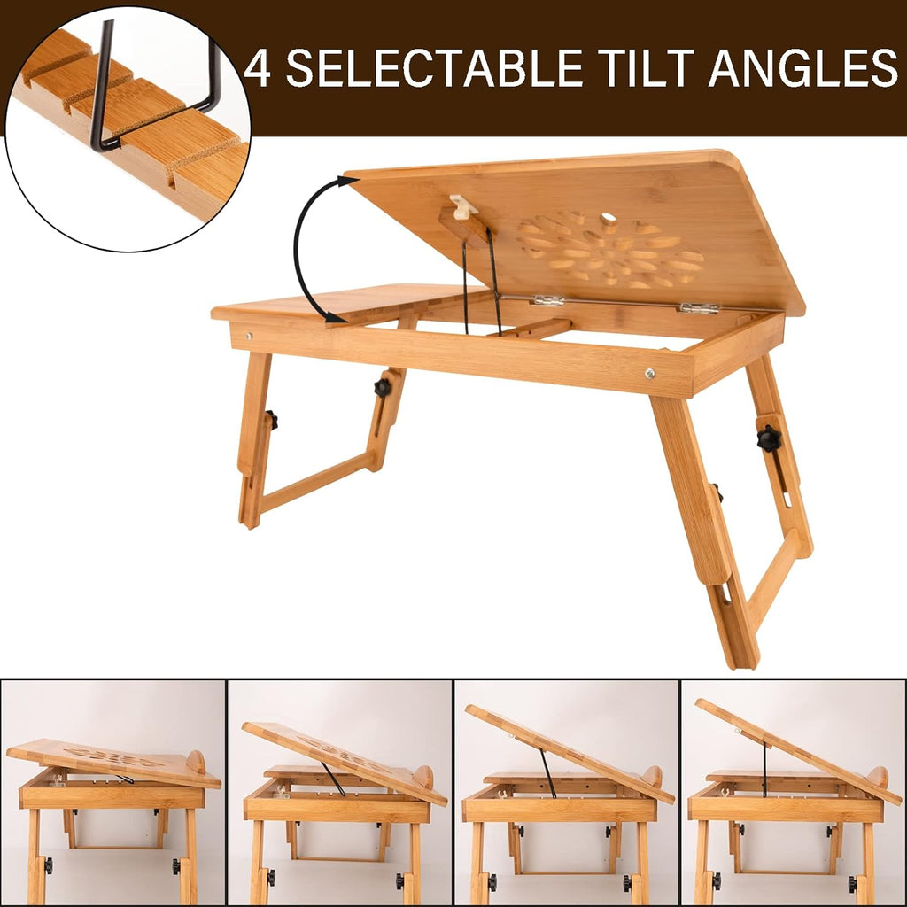 Bamboo Adjustable Laptop Desk Tray q7k
