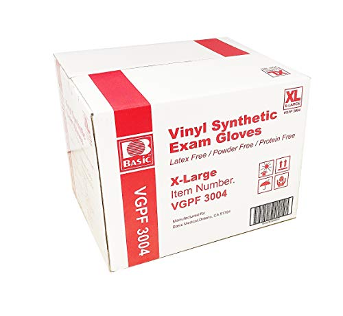 Clear Vinyl Exam Gloves Latex-Free Powder-Free Extra-Large Pack of 1000 k7