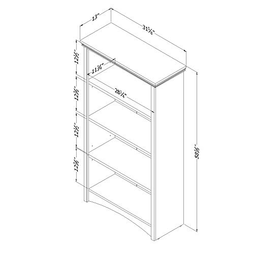Bookcase 4-Shelf Gray Maple a7