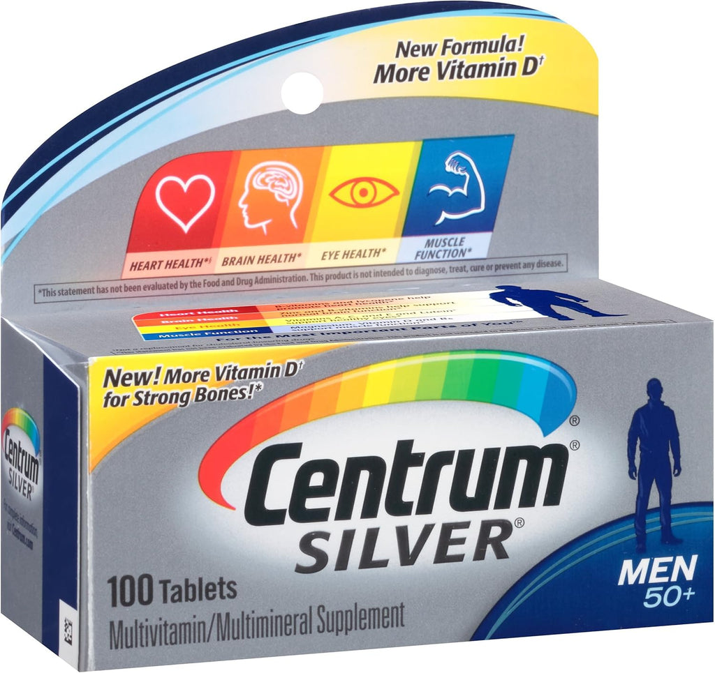 Centrum Silver Multivitamin / Multimineral Supplement Tablet, 100 Count (Pack of 4)