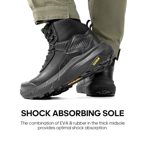 Men's Waterproof Tactical Work Boots Leather Combat Hiking q7B