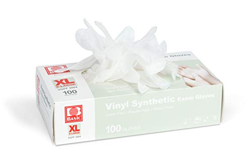 Clear Vinyl Exam Gloves Latex-Free Powder-Free Extra-Large Pack of 1000 k7