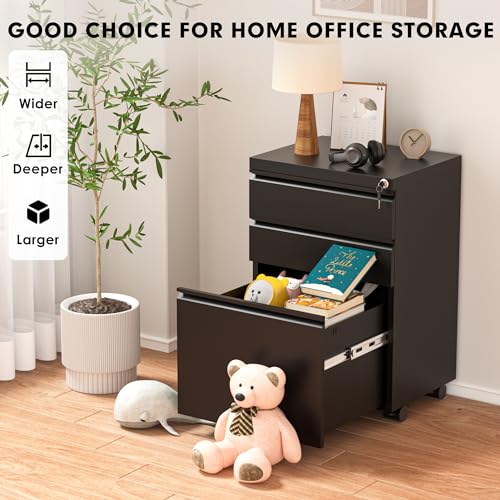 Black File Cabinet 2 Drawer Locking Metal Vertical Filing Cabinet k7
