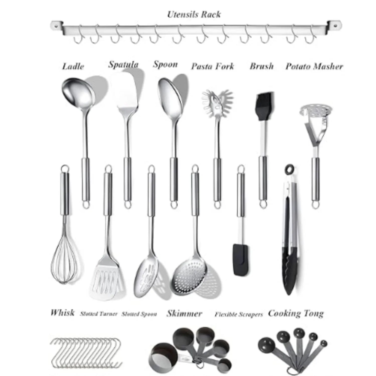 Stainless Steel Kitchen Utensils Set 38 Piece q7K