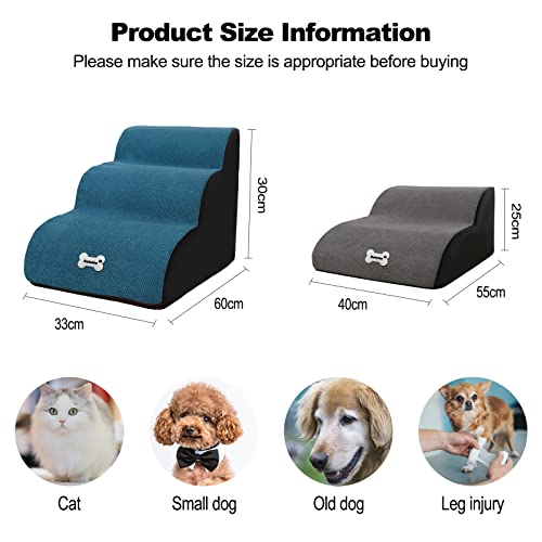 Pet Stairs 2 Tiers Washable Zippered Cover Removable Ramp Black k7