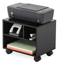 Printer Shelf 2 Tier Printer Stand Mobile Under Desk Storage Rack Work Cart with Wheels Rolling Wood Storage Cabinet for Home Office Desktop Organizer Printer Files