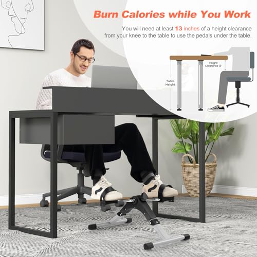 Mini Exercise Bike Folding Under Desk Pedal Exerciser LCD Display Adjustable Resistance Portable A7