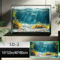 3D Aquarium Background Sticker, Pre-Cut No Trim Needed, Reusable Adhesive, HD Underwater Scene with Sunlight Effect, Easy Peel &amp; Stick Fish Tank Decor for Fresh &amp; Saltwater