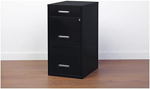 Metal Organizer Pencil Drawer Vertical File Cabinet 18in Black k7