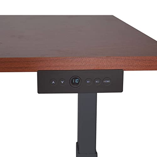 Adjustable Sit Stand Desk 60x30 Cherry Wood Black Frame k7
