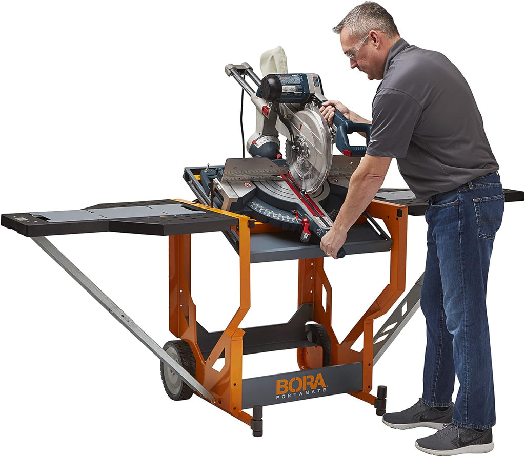 Miter Saw Workstation with Adjustable Roller Support k7q