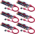 Mailiya 009s Pro PCIe Riser, Dual Chip PCI-Express GPU Riser,16X to 1X Powered Riser Adapter Card w/10 Solid Capacitors/RGB LED Light/60cm USB 3.0 Cable Pack of 2