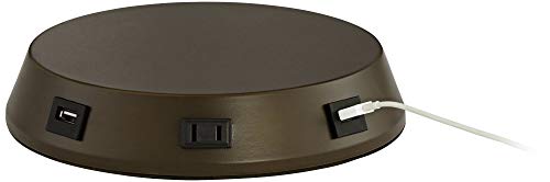 Rustic Industrial Table Lamp with USB and AC Outlet 26 High Bronze k7p