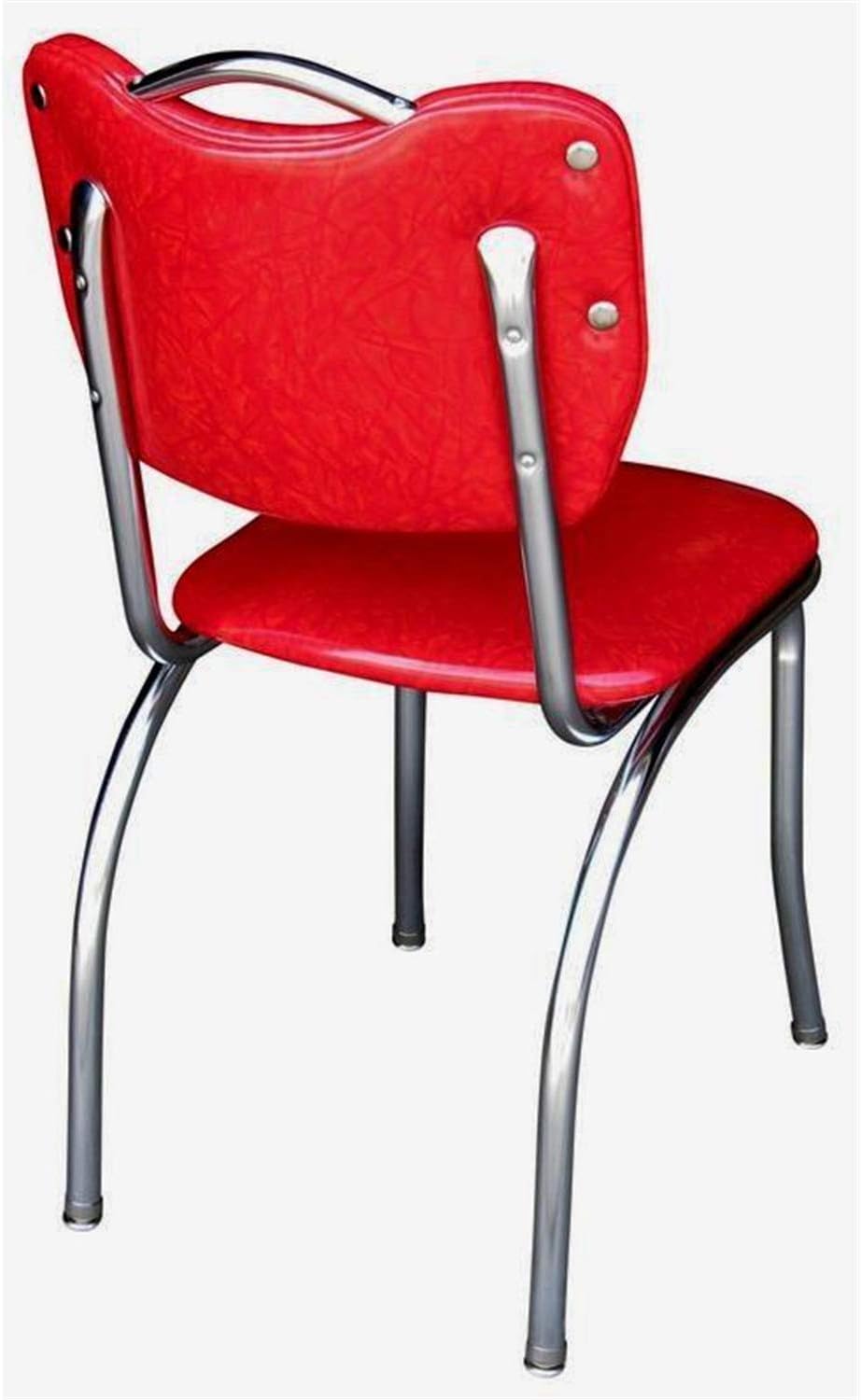 Diner Chair with Pulled Seat Cracked Ice Red k7