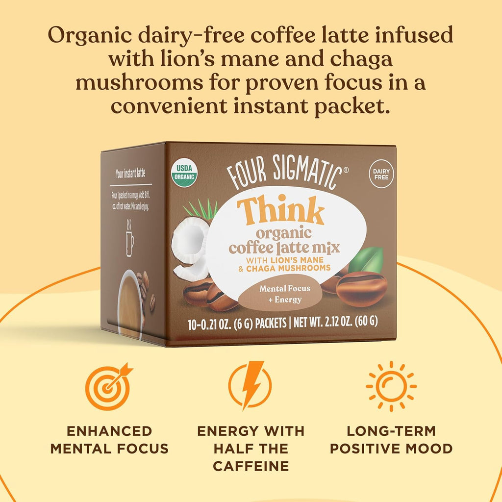 Organic Instant Coffee Latte Mix with Lion's Mane & Coconut Milk Powder a7