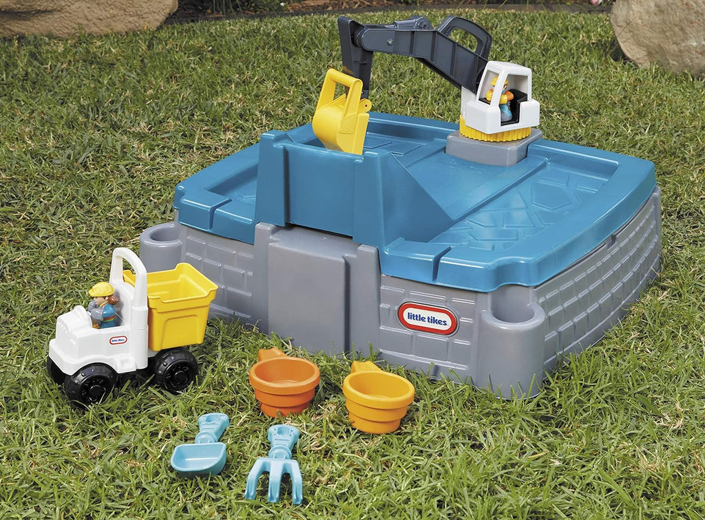Excavator Sandbox with Lid and Play Sand Accessories k7m