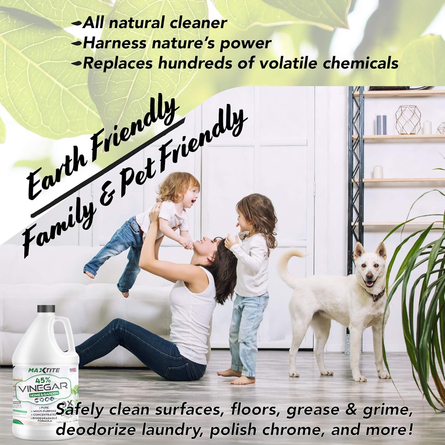 Concentrated Vinegar Cleaner for Home & Garden 1 Gallon k7