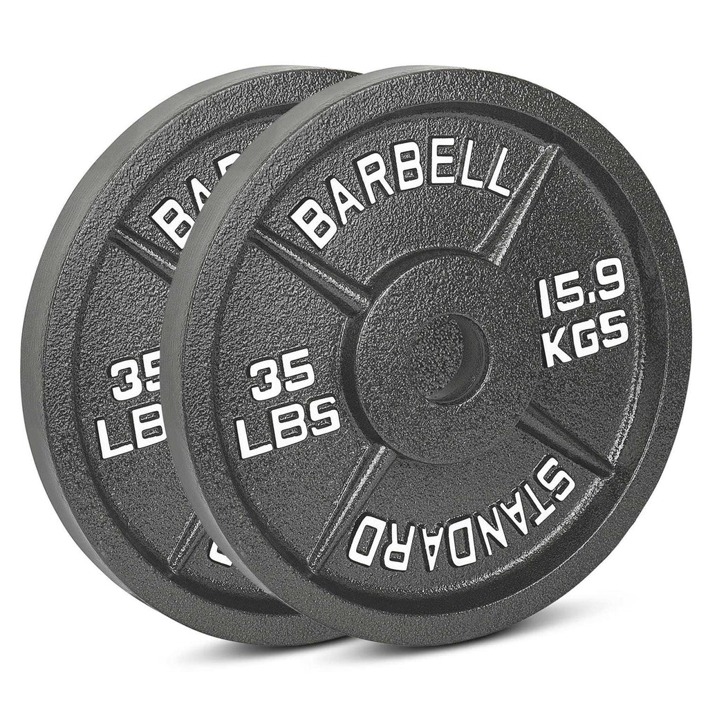 Iron Crush Cast Iron Olympic Weight Plates Free Weights With 2-inch Hole &amp; Anti-Rust Hammertone Finish - Sports Supplies Online Store