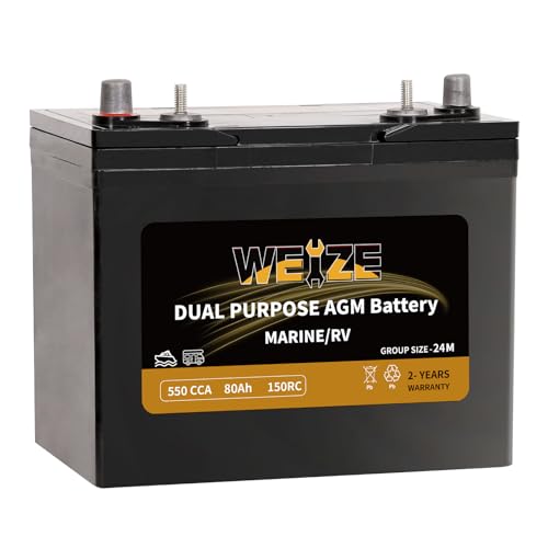 Weize BCI Group 31M Dual Purpose AGM Battery, 200RC 825CCA 12V 105AH Starter & Deep Cycle Sealed Marine & RV Battery k7