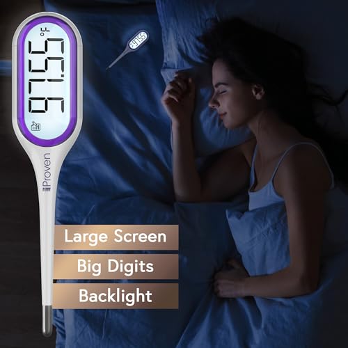 Basal Body Thermometer with Backlight, 1/100 Degree Precision for Ovulation Tracking a7
