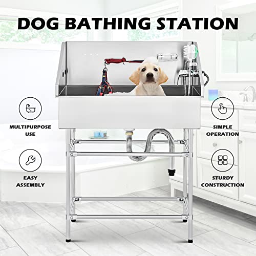 Stainless Steel Dog Washing Station for Small & Medium Dogs k7p
