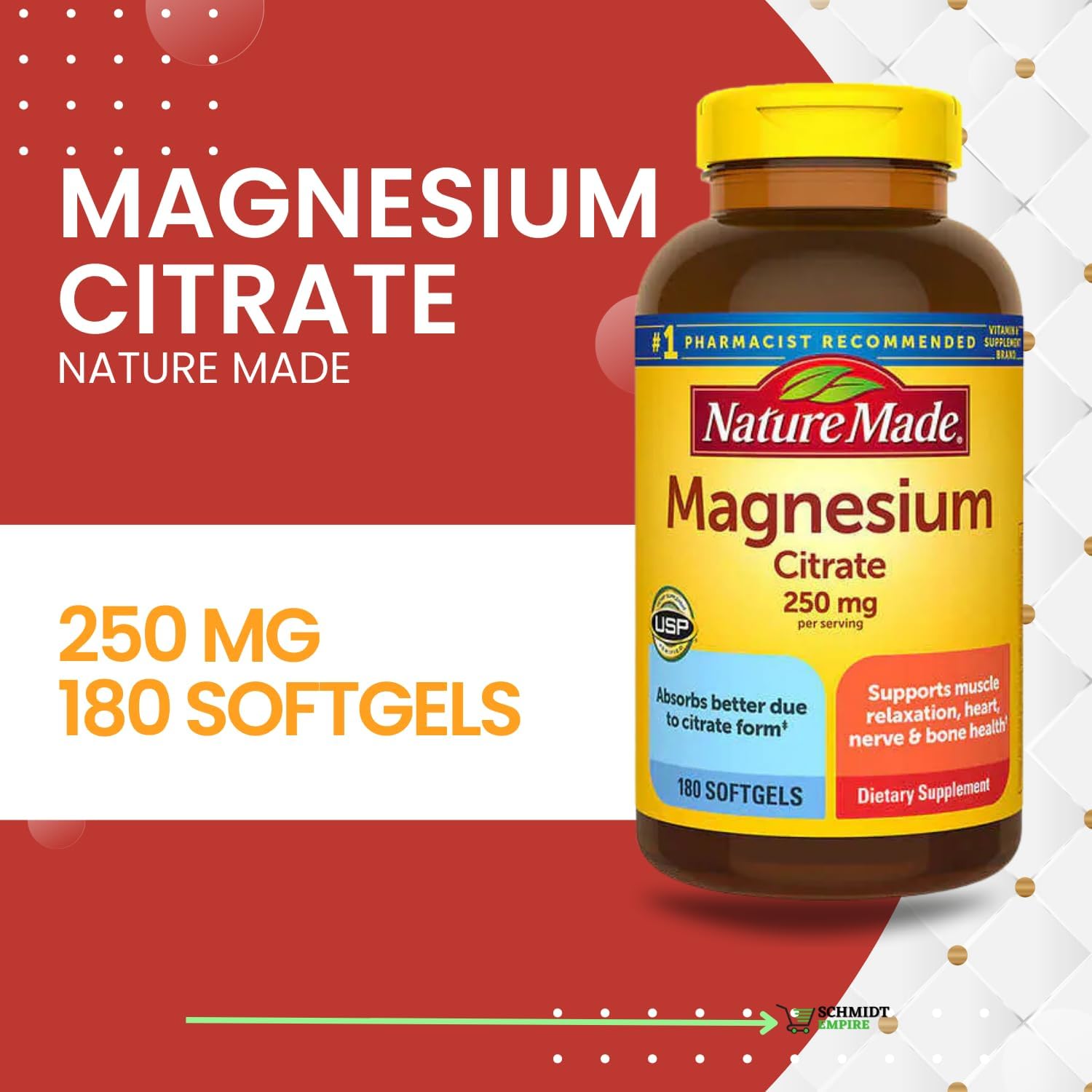 Magnesium Citrate 250 mg Softgels 180 Count a7