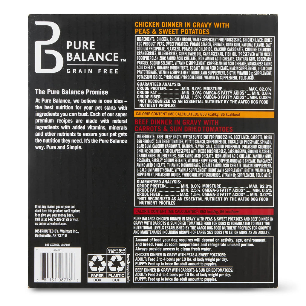 Grain Free Chicken & Beef Dinner Wet Dog Food Variety Pack 3.5 oz k7