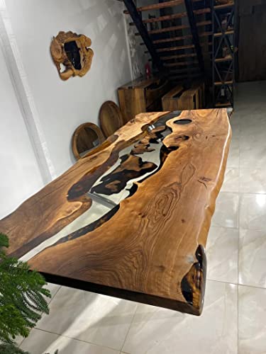 Epoxy Resin River Dining Table Top 60x30 Inches k7
