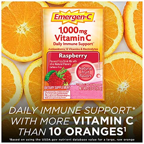 Dietary Supplement Fizzy Drink Mix with Vitamin C, Raspberry, 30 Count x2 k7