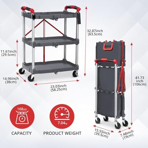 Foldable Utility Cart with Wheels a7