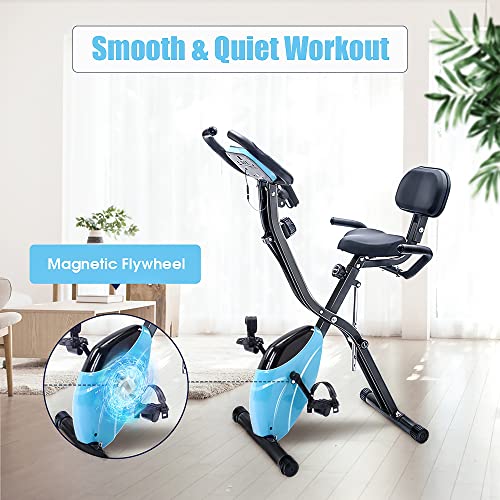 Exercise Bike 2-in-1 Magnetic Resistance Foldable Indoor Cycling k7