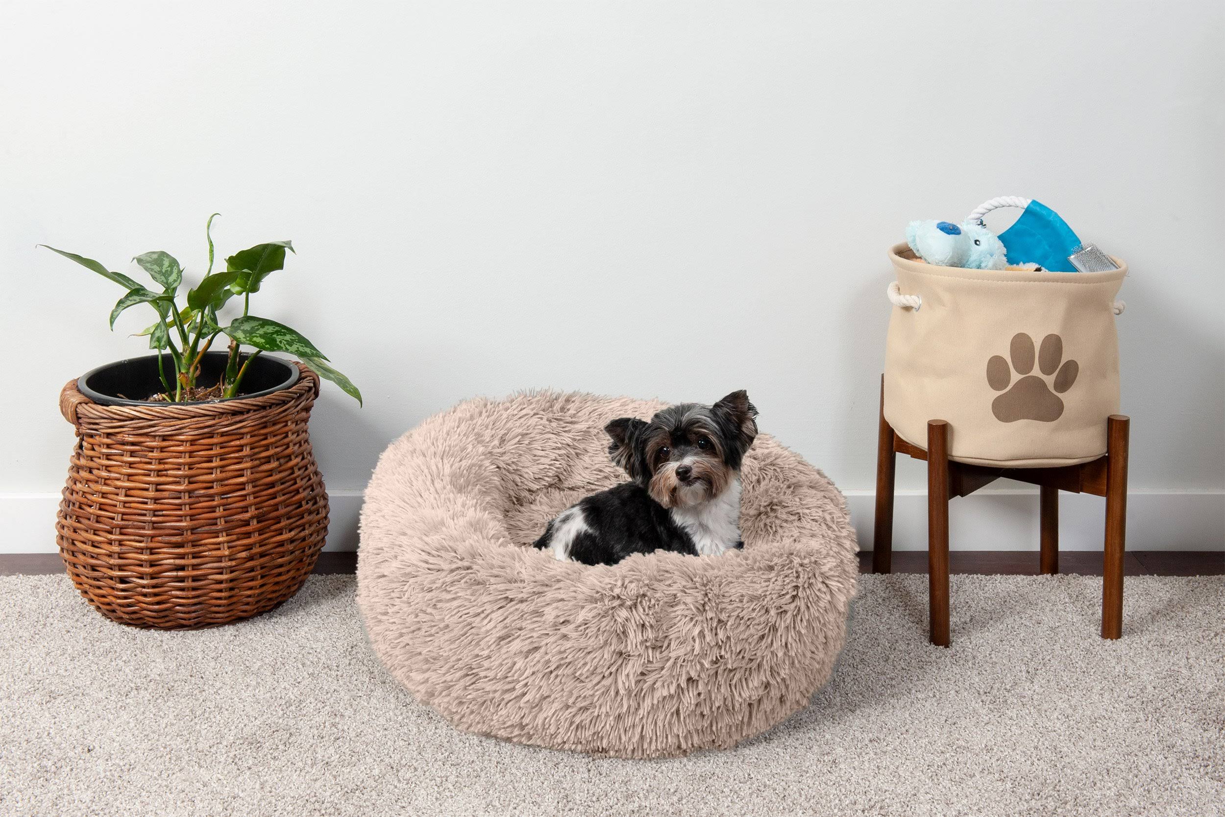 Calming Donut Dog Bed Large Mist Gray k7