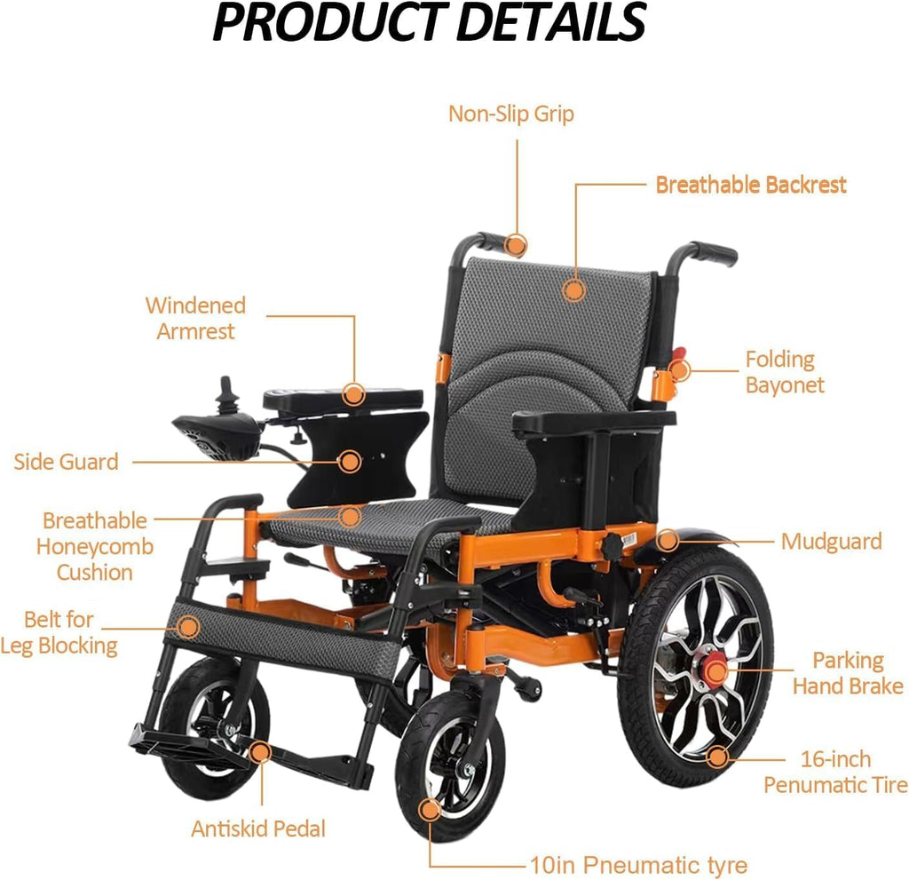 Electric Wheelchair Foldable Portable for Adults All Terrain Power Chair k7p
