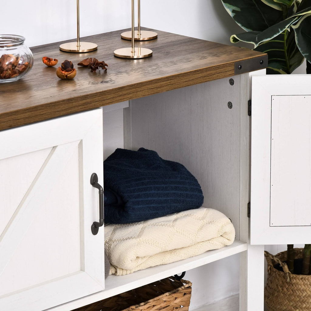 White Storage Cabinet with Bottom Shelf 7k