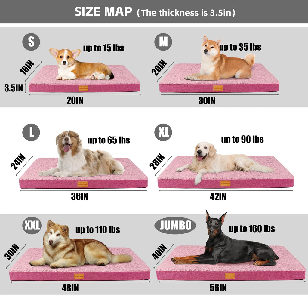 Orthopedic Pet Bed for Medium Dogs Pink Washable Cover a7