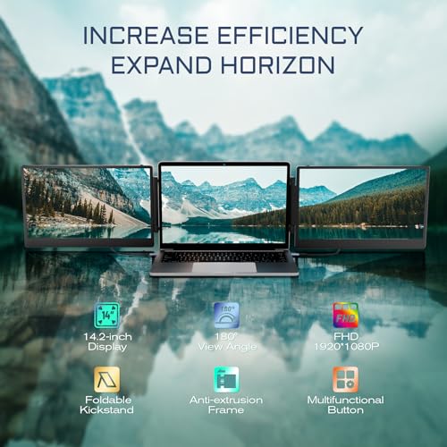 Portable Monitor FHD IPS Laptop Screen Extender Foldable Stand Dual Speakers HDMI USB Type-C Plug and Play 7k