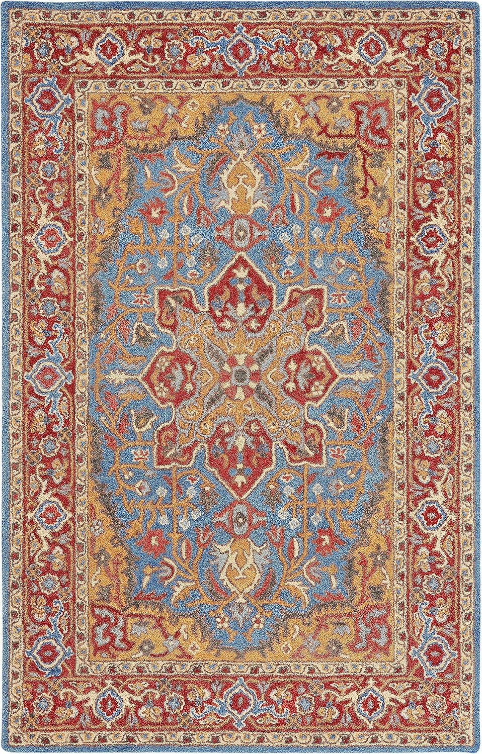 Traditional Wool Area Rug 8x10 Red Blue k7