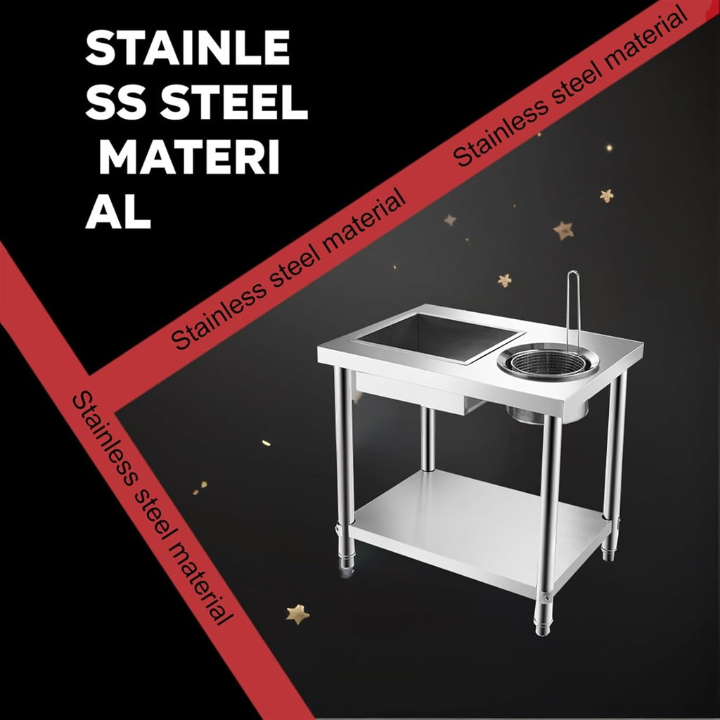Stainless Steel Breading Prep Table for Commercial Kitchen a7k